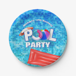 Cooles Summer Pool Party Schwimmen Wasserspass Pappteller