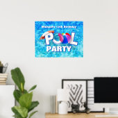 Cooles Summer Pool Party Schwimmen Wasserspass Poster (Heimbüro)