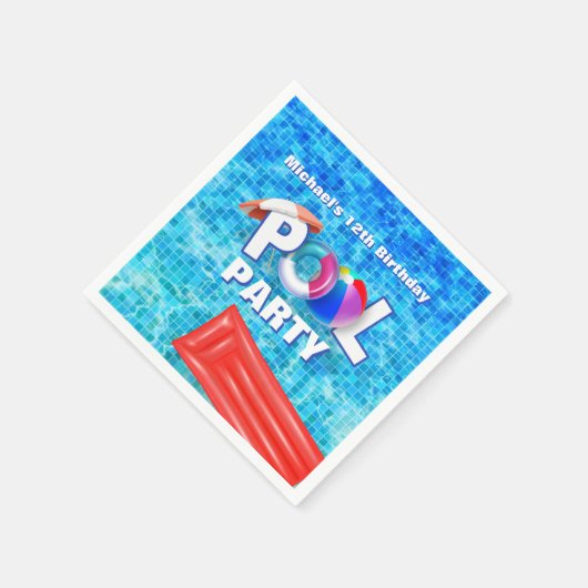 Cooles Summer Pool Party Schwimmen Wasserspass Serviette (Ecke)