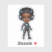 cooles Superheld-Mädchen Aufkleber (Blatt)