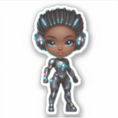 cooles Superheld-Mädchen Aufkleber (Vorderseite)