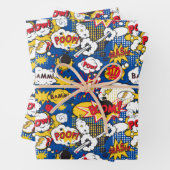 cooles Superheld-Wortart-Muster Geschenkpapier Set (Beispiel)