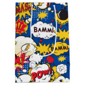 cooles Superheld-Wortart-Muster Mittlere Geschenktüte (Rückseite)