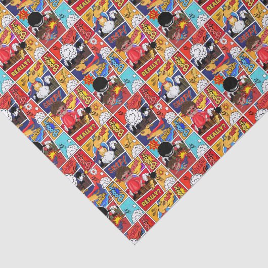 cooles Superheldenmuster-Party Seidenpapier (Ausschnitt)