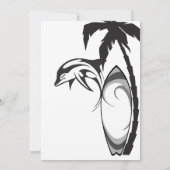 Cooles Surfbrett und Palmenbaumsurfen Geburtstag Einladung (Rückseite)