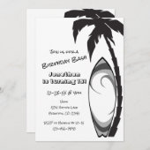 Cooles Surfbrett und Palmenbaumsurfen Geburtstag Einladung (Vorne/Hinten)