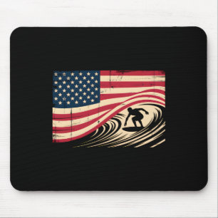 Cooles Surfen für Männer Frauen 4. Juli Amerikanis Mousepad