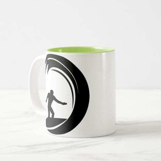 Cooles Surfen Zweifarbige Tasse (Vorderseite Links)