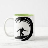 Cooles Surfen Zweifarbige Tasse (Links)