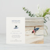 Cooles Surfer Thema Geburtstagsparty Foto Einladung (Stehend Vorderseite)