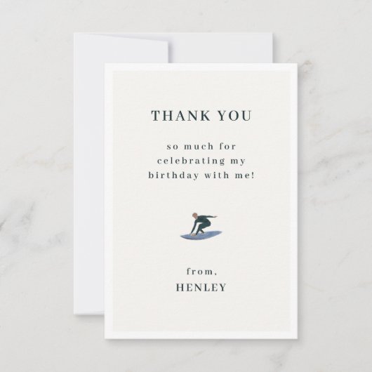Cooles Surfthema Geburtstag Dankeskarte (Vorderseite)