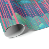 Cooles Surreal Pink Blue Rain Cloud Tropfen Muster Geschenkpapier (Rolleneckpunkt)