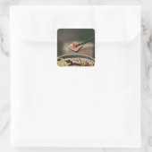 Cooles Sushi Quadratischer Aufkleber (Tasche)