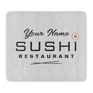 Cooles Sushi-Restaurant-Logo Glas-Schneidbrett Schneidebrett
