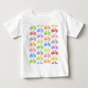 Cooles süßes Fahrrad-Muster farbenfrohe Nahtlosigk Baby T-shirt