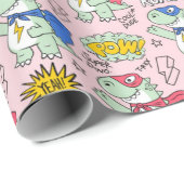 Cooles T-Rex-Muster Geschenkpapier (Rolleneckpunkt)