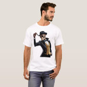 Cooles Tanzskelett mit schwarzem Hut T-Shirt (Vorne ganz)