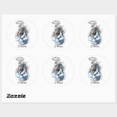 Cooles Tätowierung des grünen Drachen im Mittelalt Runder Aufkleber (Blatt)