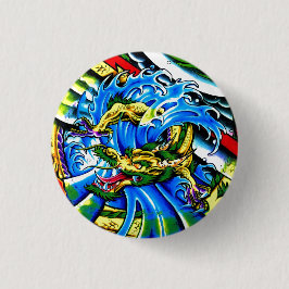 Cooles Tattoo des Oriental Dragon Button
