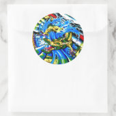 Cooles Tattoo des Orientalischen Drachen Runder Aufkleber (Tasche)