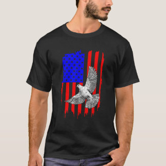 Cooles Taubendesign Männer Frauen Patriotische US- T-Shirt