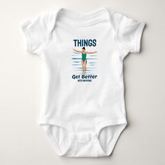 Cooles Tauchen - das Schwimmen wird besser Baby Strampler (Vorderseite)
