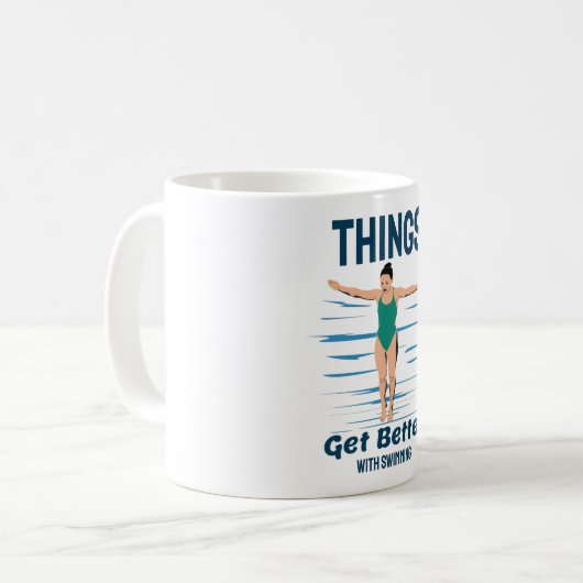 Cooles Tauchen - das Schwimmen wird besser Kaffeetasse (Vorderseite Links)