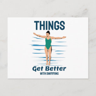 Cooles Tauchen - Schwimmen macht das Leben besser Postkarte