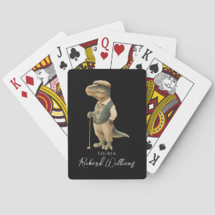 Cooles Tee-Rex-Golfer-Dinosaurier-Signatur-Name Spielkarten