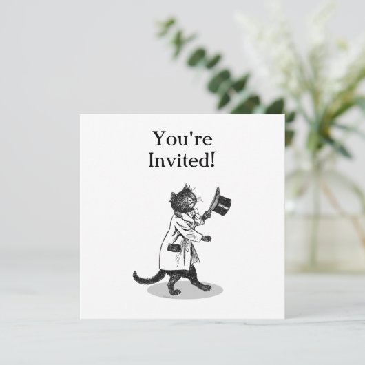 Cooles Template für die Cat-benutzerdefinierten Ei Einladung (Stehend Vorderseite)