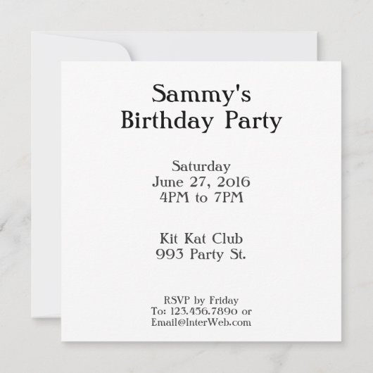 Cooles Template für die Cat-benutzerdefinierten Ei Einladung (Rückseite)