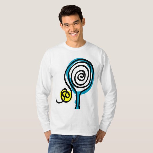 Cooles Tennis-Racket-Design T-Shirt (Vorne ganz)
