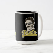 Cooles Tesla mit Shades-Tasse Zweifarbige Tasse (VorderseiteRechts)