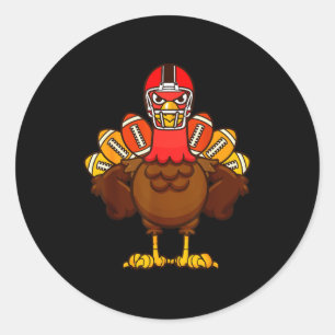 Cooles Thanksgiving-Football-Shirt _ Gobble Player Runder Aufkleber