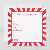 cooles Themenpark Zirkus Party mit Tellern für Tex Einladung (Rückseite)