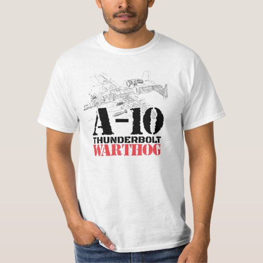 Cooles Thunderbolt A-10 Warthog Flugzeug-Diagramm T-Shirt (Vorderseite)