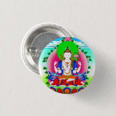 Cooles tibetanisches thangka Shadakshari Button (Vorne & Hinten)