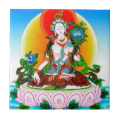 Cooles Tibetisch-Thangka Weißes Tara-Tattoo Fliese (Vorderseite)