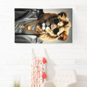 Cooles Tier mit Sonnenbrille und Lederjacke Banner (Insitu)