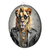 Cooles Tier mit Sonnenbrille und Lederjacke Dartscheibe (Vorderseite rechts)