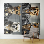 Cooles Tier mit Sonnenbrille und Lederjacke Wandteppich (Beispiel (Horizontal))