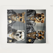 Cooles Tier mit Sonnenbrille und Lederjacke Wandteppich (Vorderseite (Horizontal))