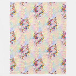 Cooles Tiermuster - Blume Power Einhorn 1 Fleecedecke