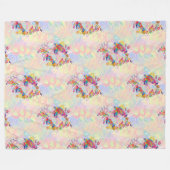 Cooles Tiermuster - Blume Power Einhorn 1 Fleecedecke (Vorderseite (Horizontal))