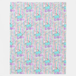 Cooles Tiermuster - Comic Einhorn 1 Fleecedecke