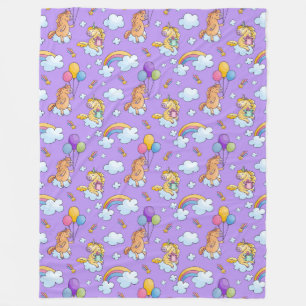 Cooles Tiermuster - Comic Einhorn 2 Fleecedecke