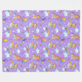 Cooles Tiermuster - Comic Einhorn 2 Fleecedecke (Vorderseite (Horizontal))