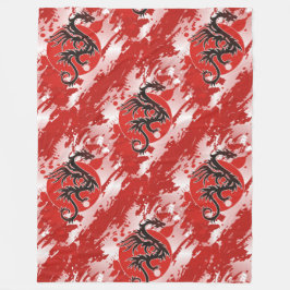 Cooles Tiermuster - Drachen 4 Fleecedecke