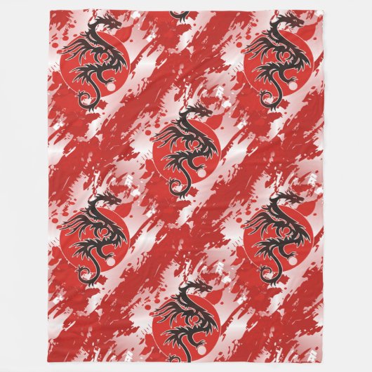 Cooles Tiermuster - Drachen 4 Fleecedecke (Vorderseite)