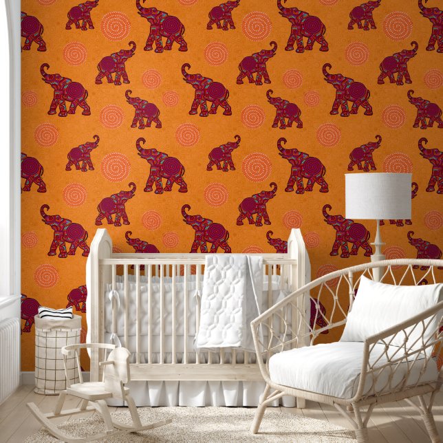 Cooles Tiermuster - Elefant 1 Tapete (Kinder)